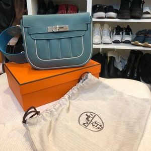 Hermes Berline Mini Bag in light blue